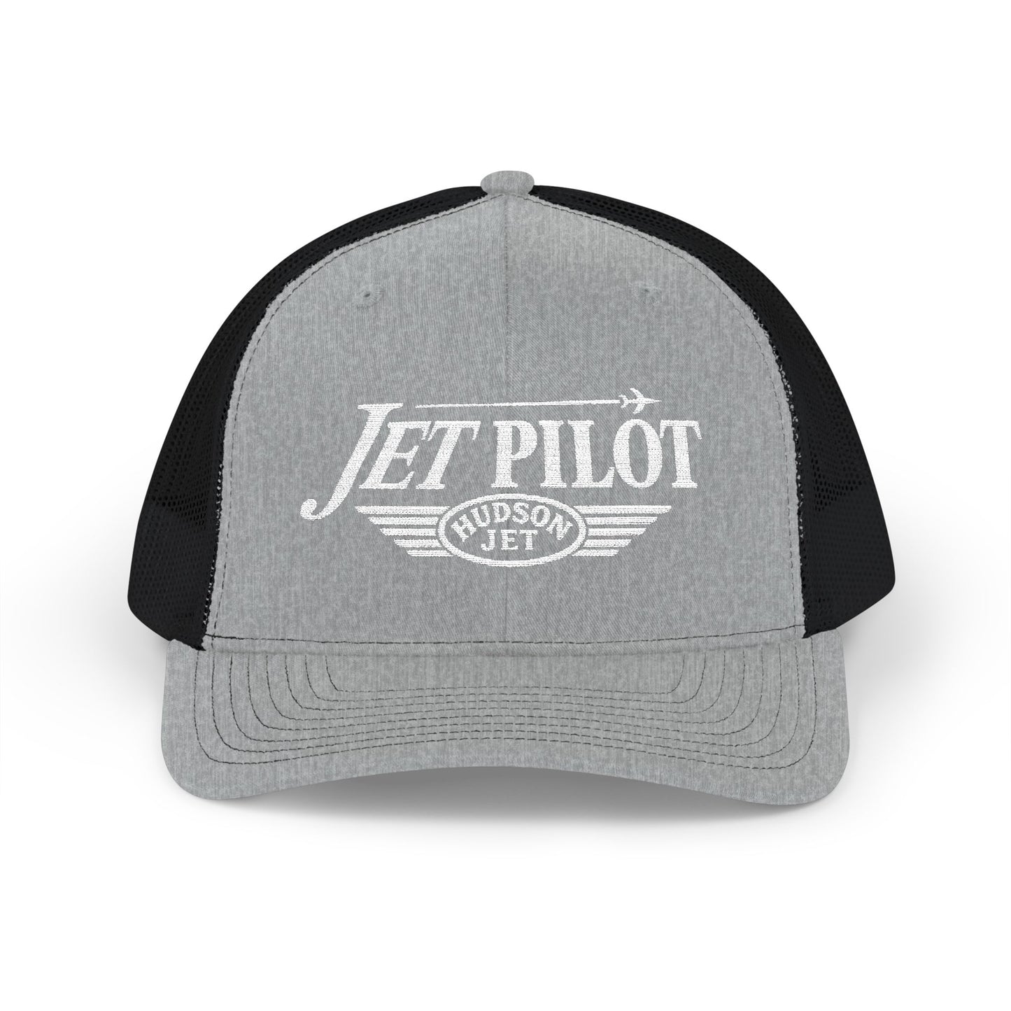 Jet Pilot Embroidered Snap Back Trucker Cap — Richardson 112 Snapback Hat