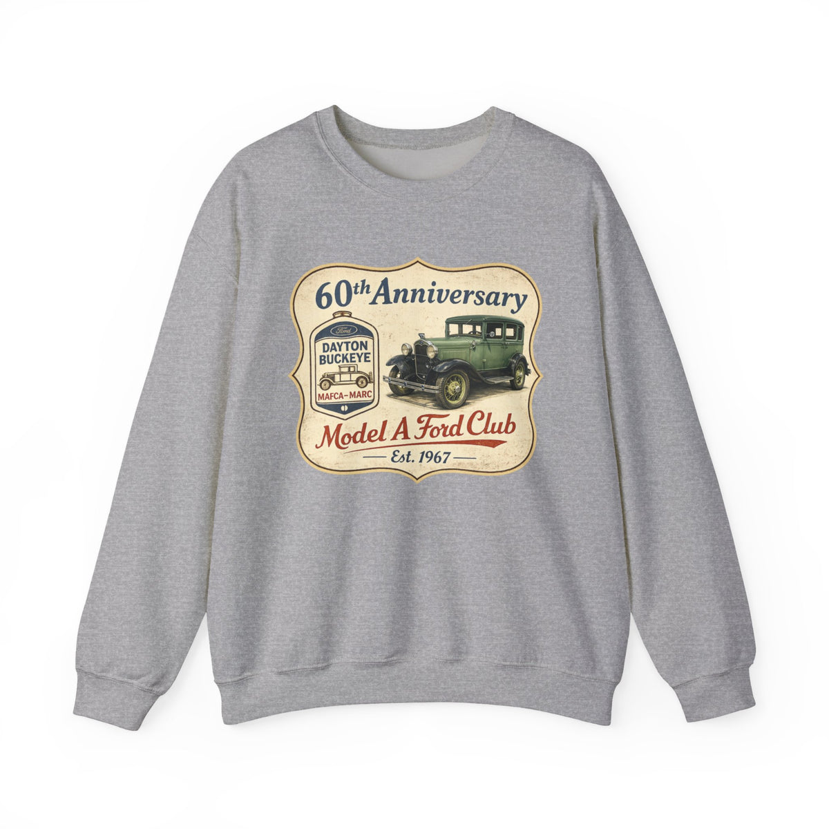 Dayton Buckeye Model A Ford Club 60th Anniversary Unisex Heavy Blend™ Crewneck Sweatshirt Gildan (SSG)