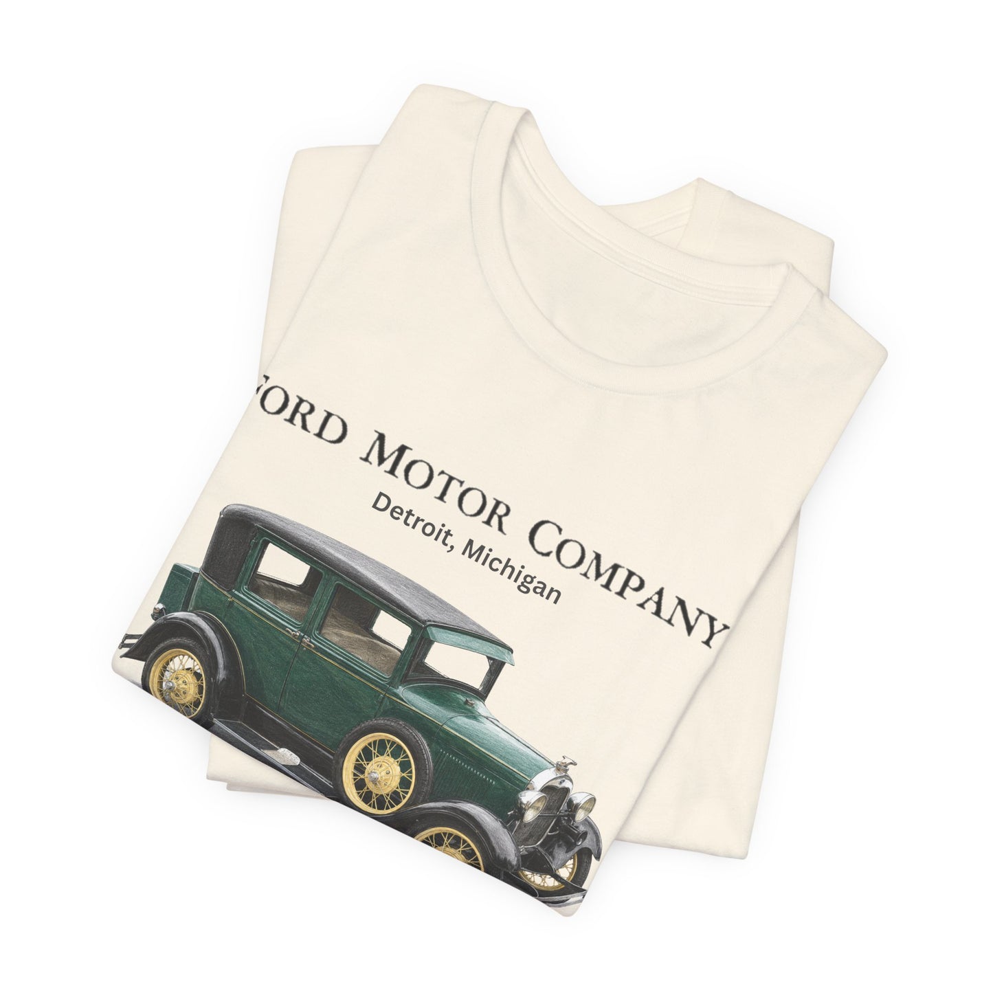 1929 Ford Model A Fordor Tee – Ford Motor Company Retro Car Shirt (French Lick)
