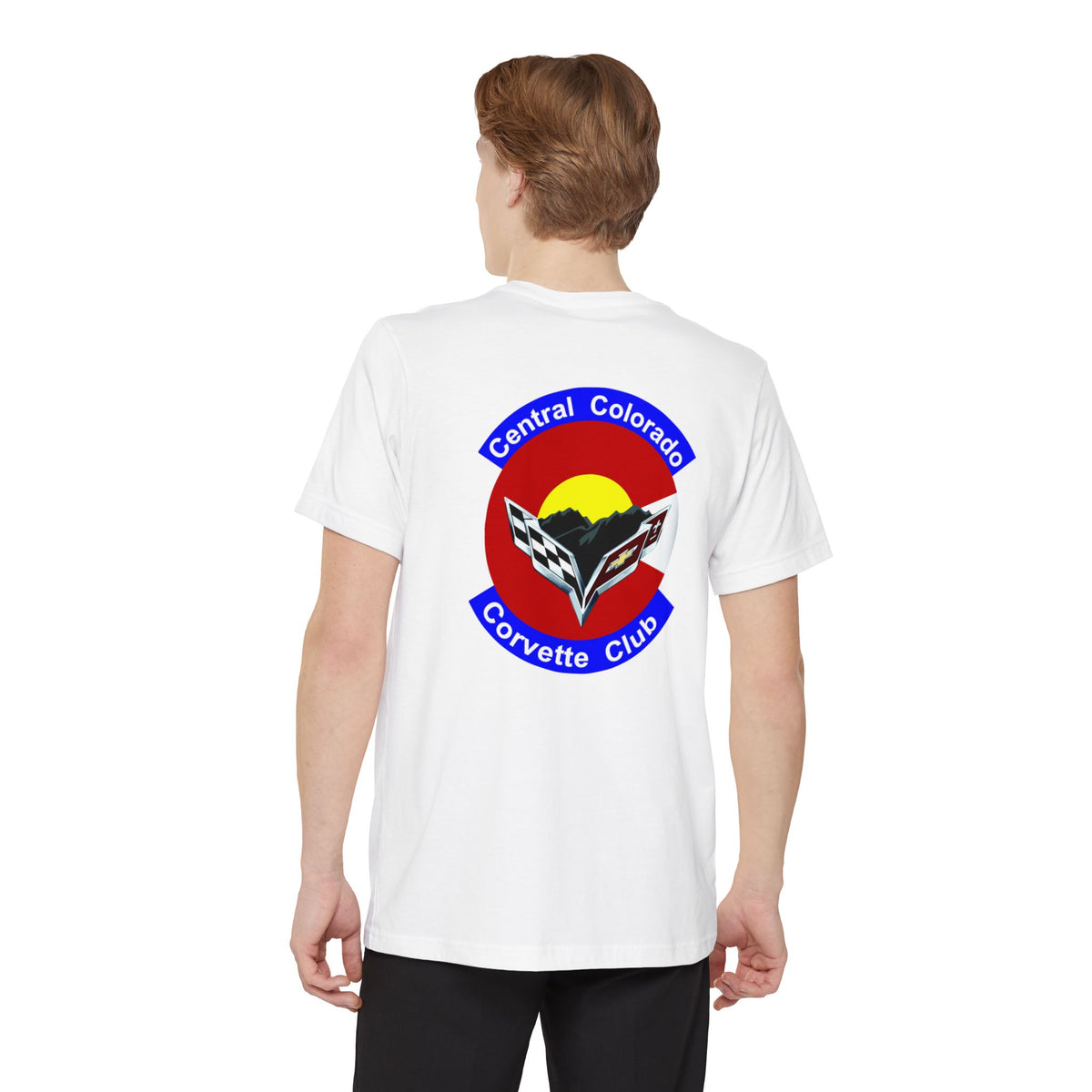 Central Colorado Corvette Club Pocket T-Shirt — Screen Printed Front & Back Logos