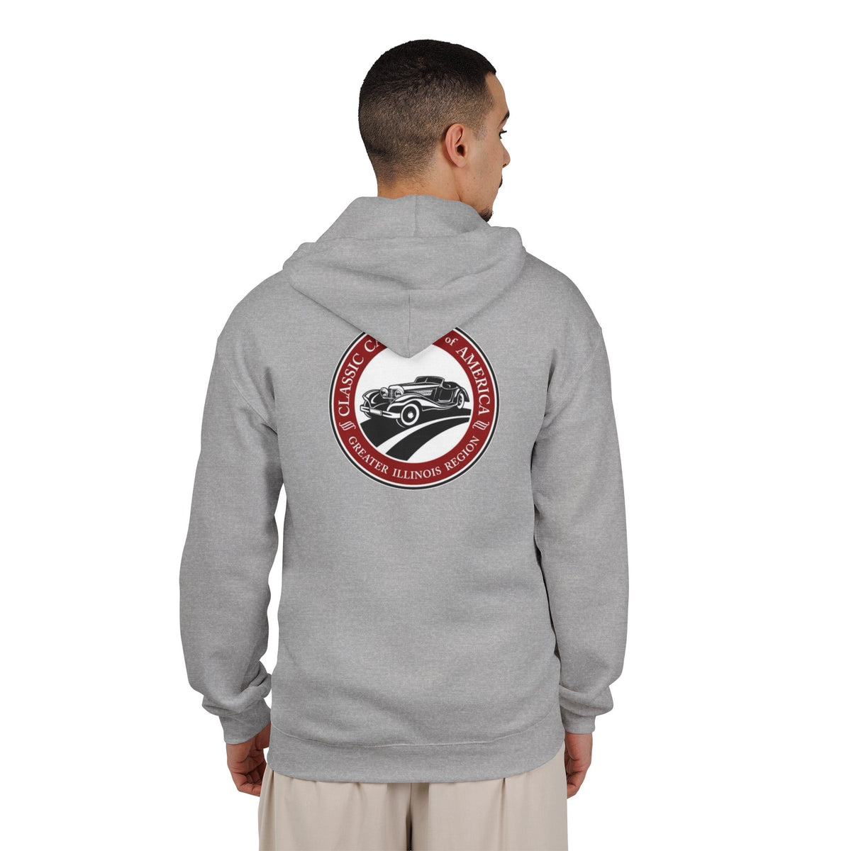 Classic Car Club of America Greater Illinois Region Classic Car Zip Hoodie — Front and Back Logos