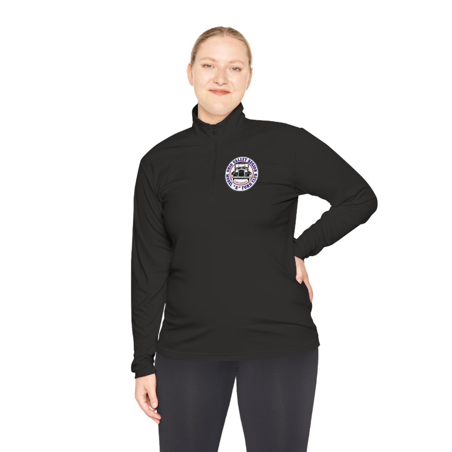 Ohio Valley Region Model A Ford Club (front and back logo) Unisex Quarter-Zip Pullover