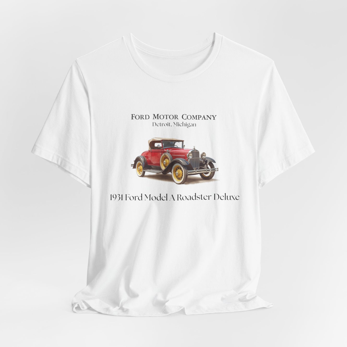 1931 Ford Model A Roadster Deluxe Tee – Classic Automotive Graphic Shirt