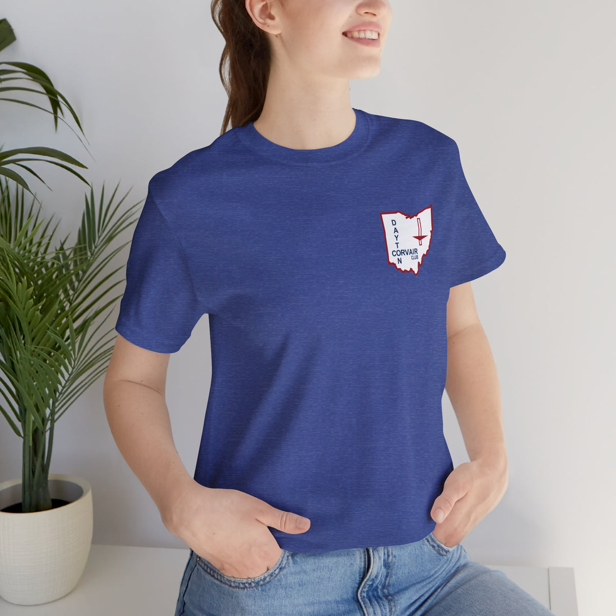Dayton Corvair Club T-Shirt Unisex Jersey Short Sleeve Tee - Front and Back Logos