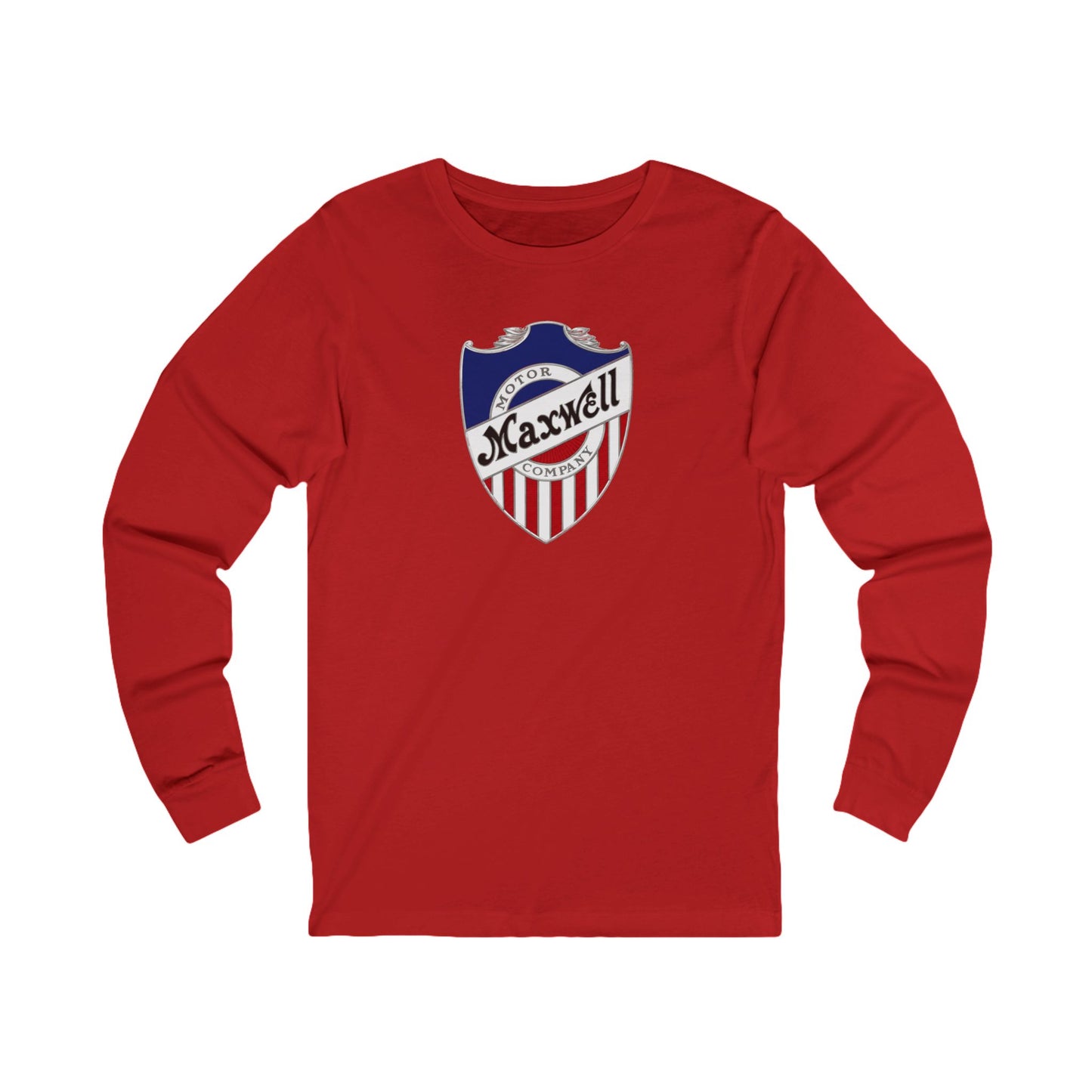 Maxwell Motor Company Long Sleeve Tee — Vintage American Crest Patriotic Shirt
