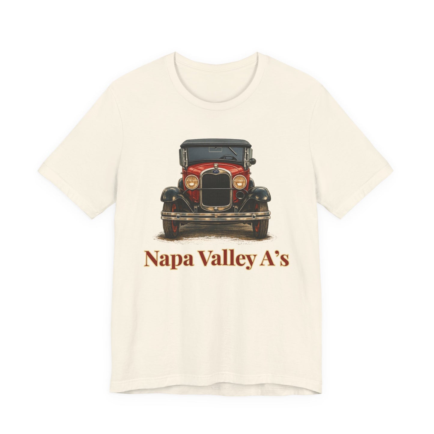 Napa Valley A's Red Vintage Car T-Shirt — Napa Valley A's Classic Automobile Tee