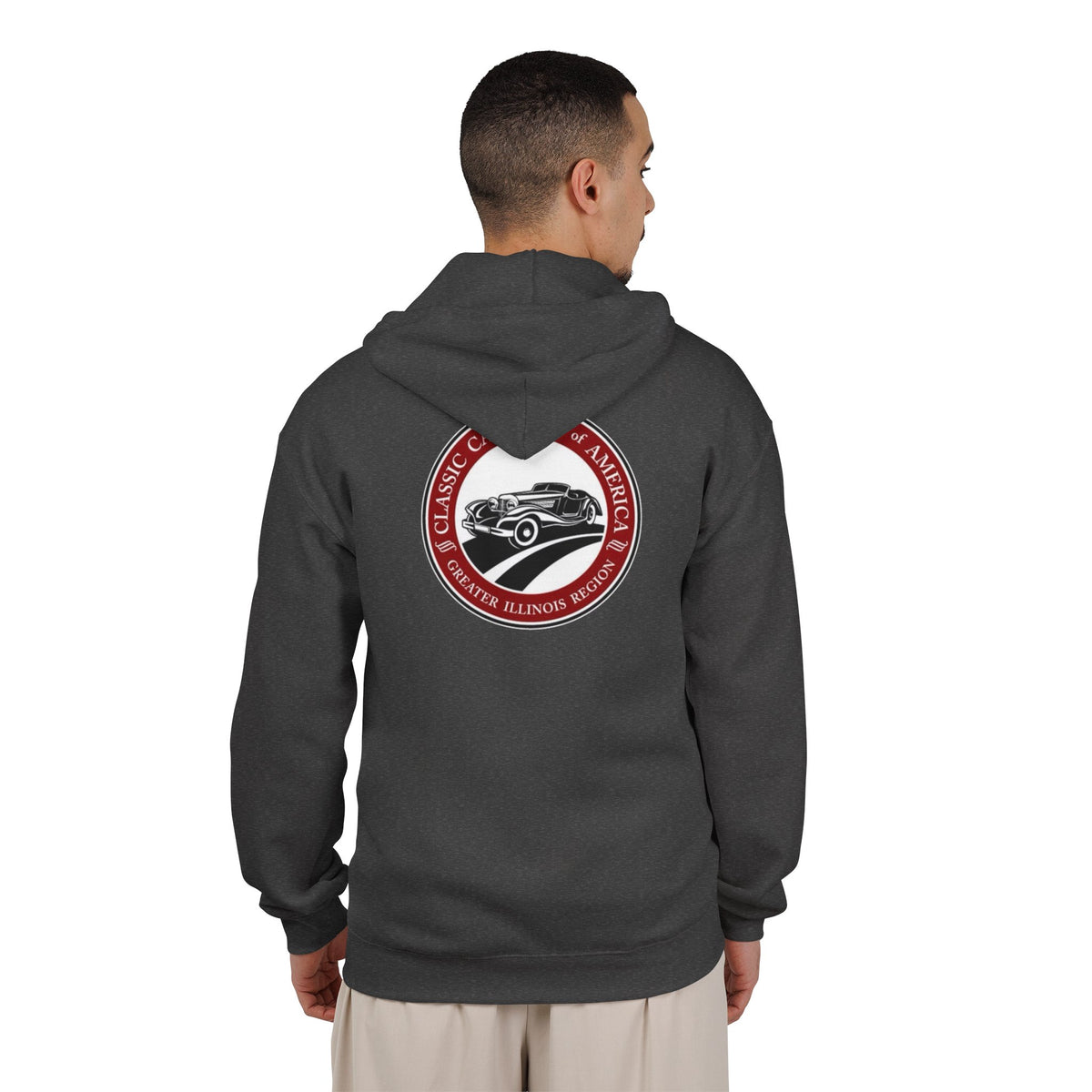 Classic Car Club of America Greater Illinois Region Classic Car Zip Hoodie — Front and Back Logos