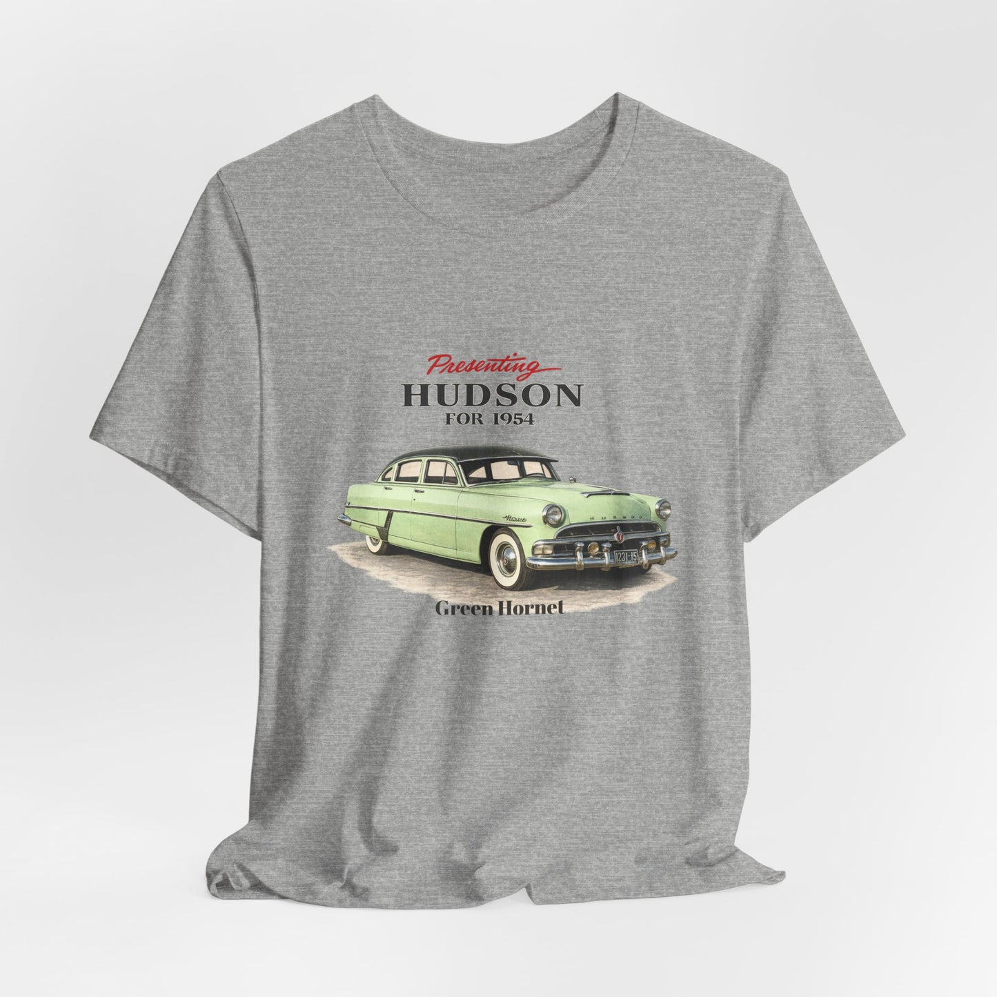 1954 Hudson Hornet Vintage Car Tee — Green Classic Automobile Graphic T-Shirt (RonR)