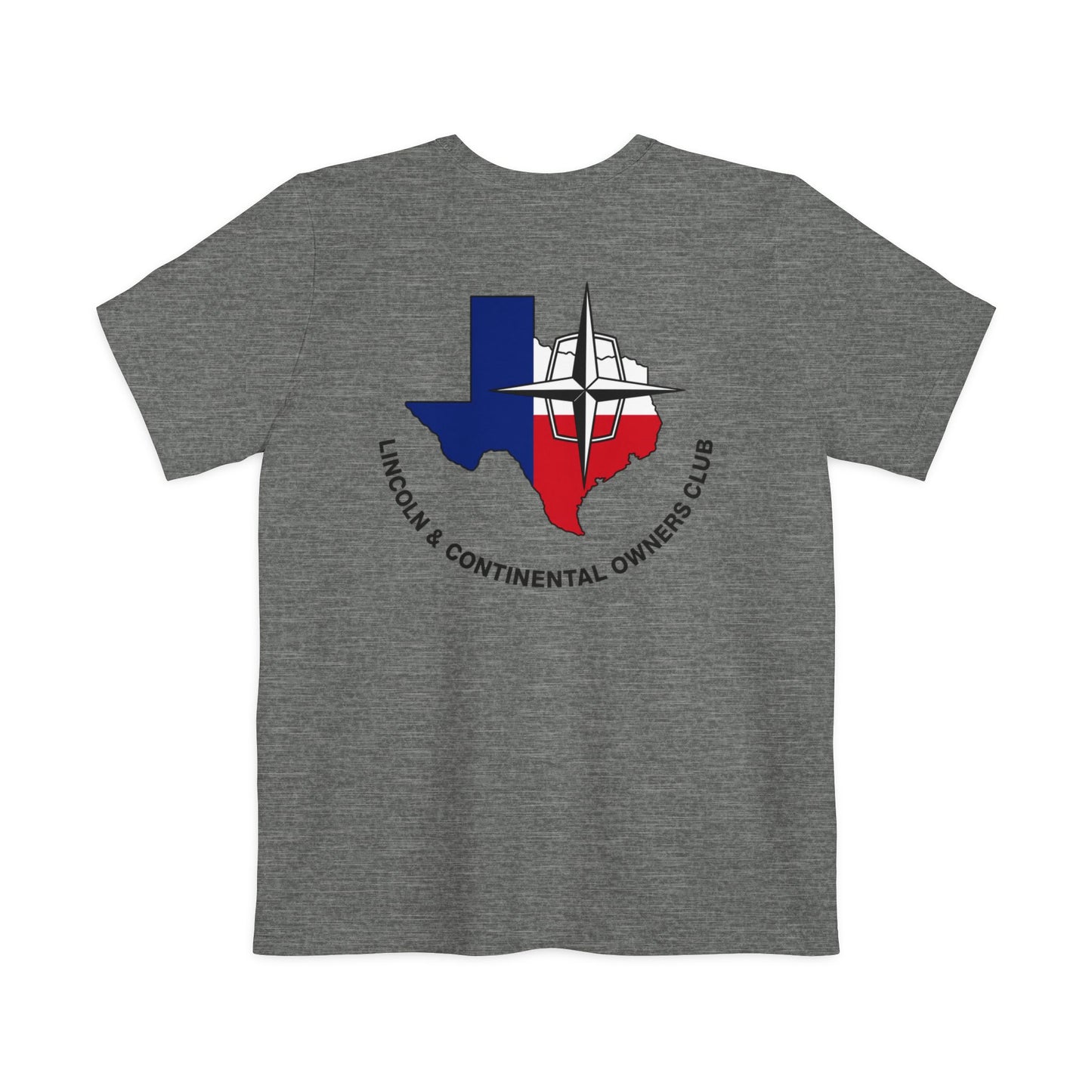 Lincoln & Continental Owners Club - Texas Gulf Coast Region Pocket T-Shirt - Front & Back Logos