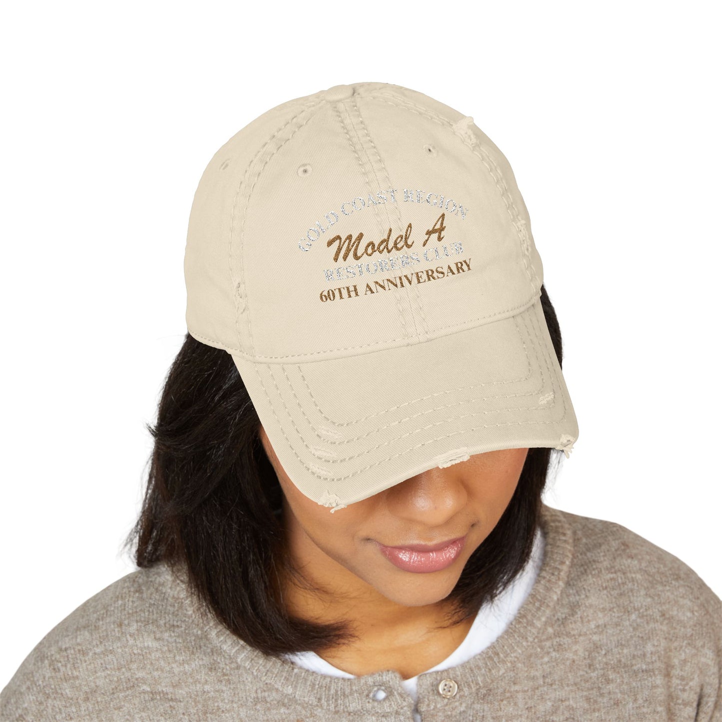 Gold Coast Region Model A Restorers Club 60th Anniversary — Distressed Embroidered Dad Hat
