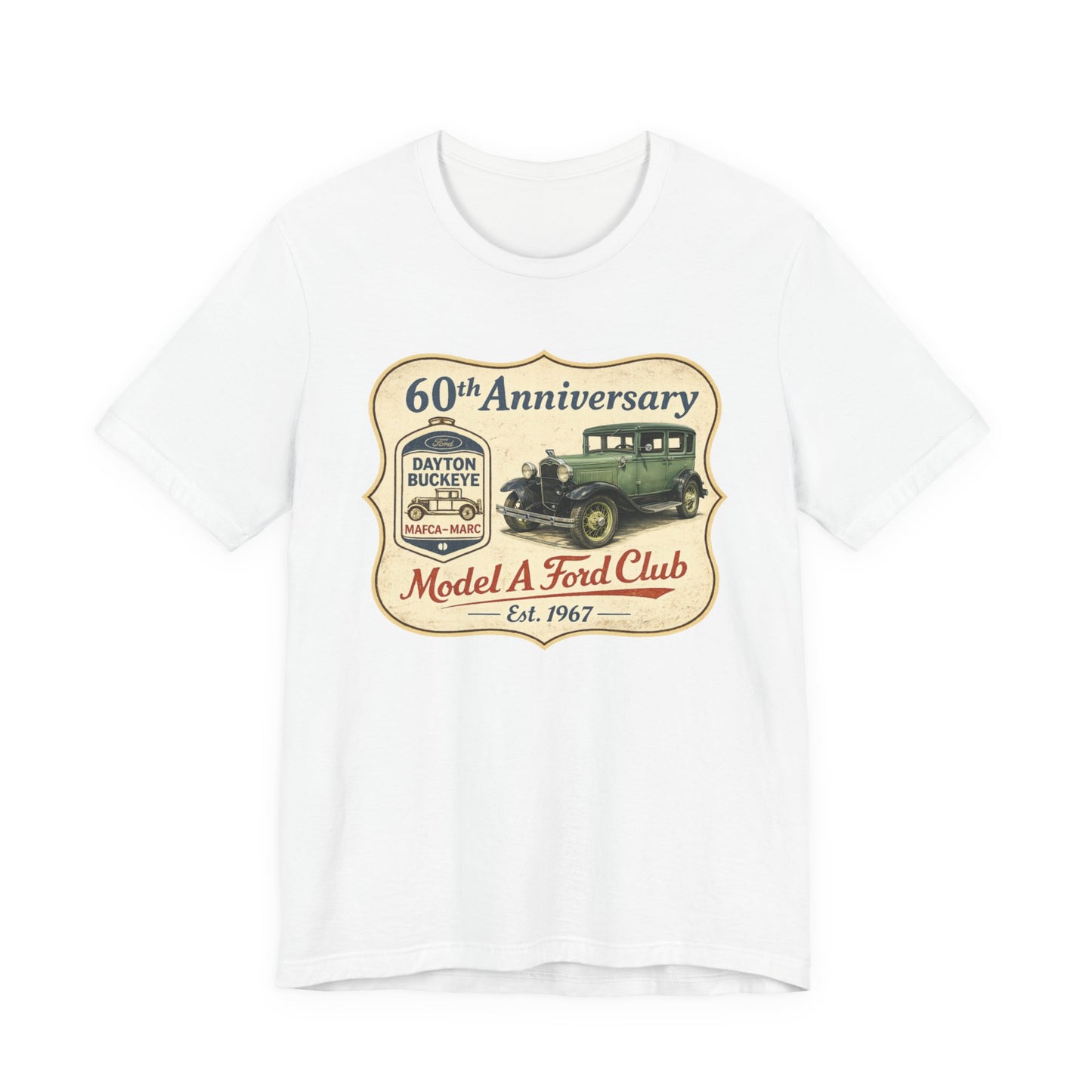 Dayton Buckeye Model A Ford Club 60th Anniversary Tee (SSG) - Vintage Classic Car Shirt