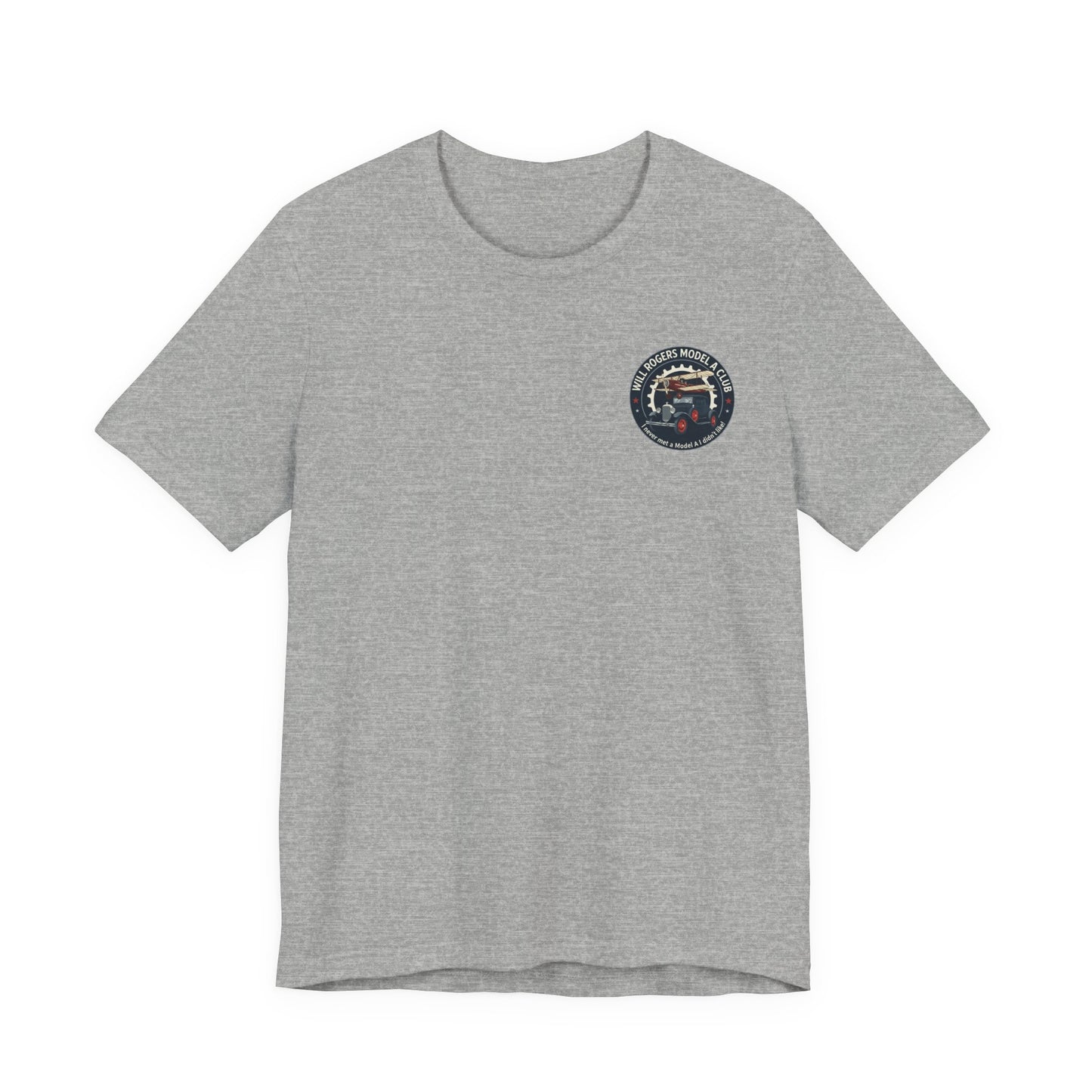 Will Rogers Model A Club (small front logo) Unisex Jersey Tee