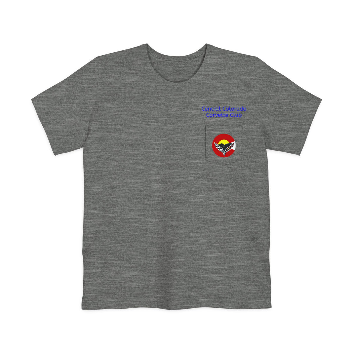 Central Colorado Corvette Club Pocket T-Shirt — Screen Printed Front & Back Logos