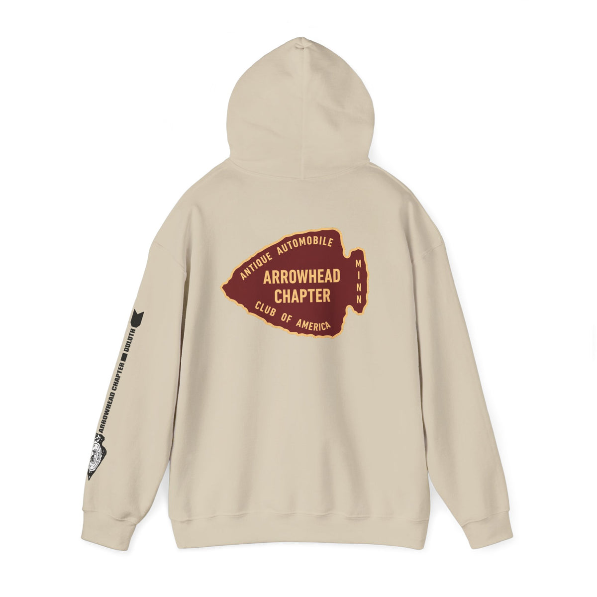 Arrowhead Chapter AACA Club Hoodie — "I'd Rather Be in My Antique Car" plus Sleeve and Back Images