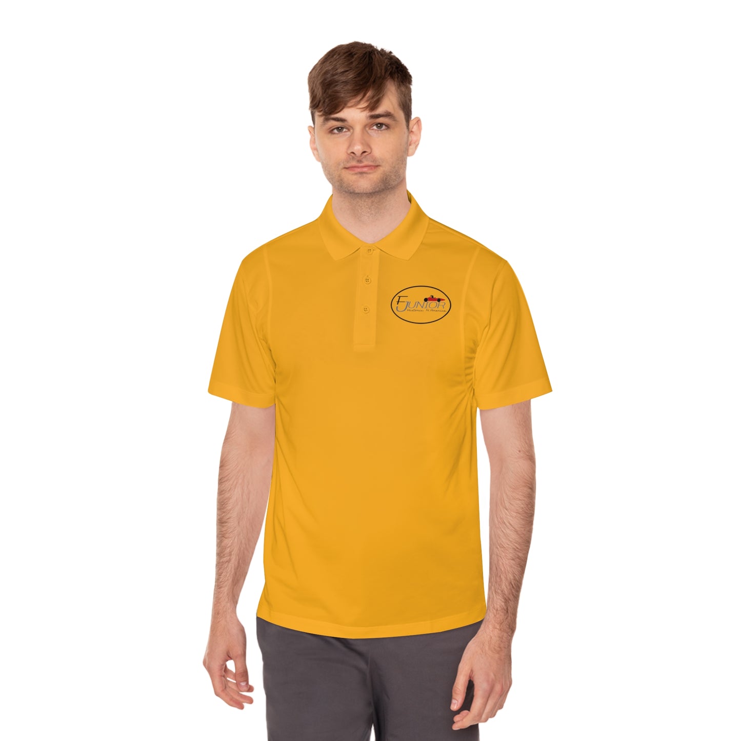 F Junior Historic N. America Men's Sport Polo Shirt — Printed Small Chest Logo Performance Polo