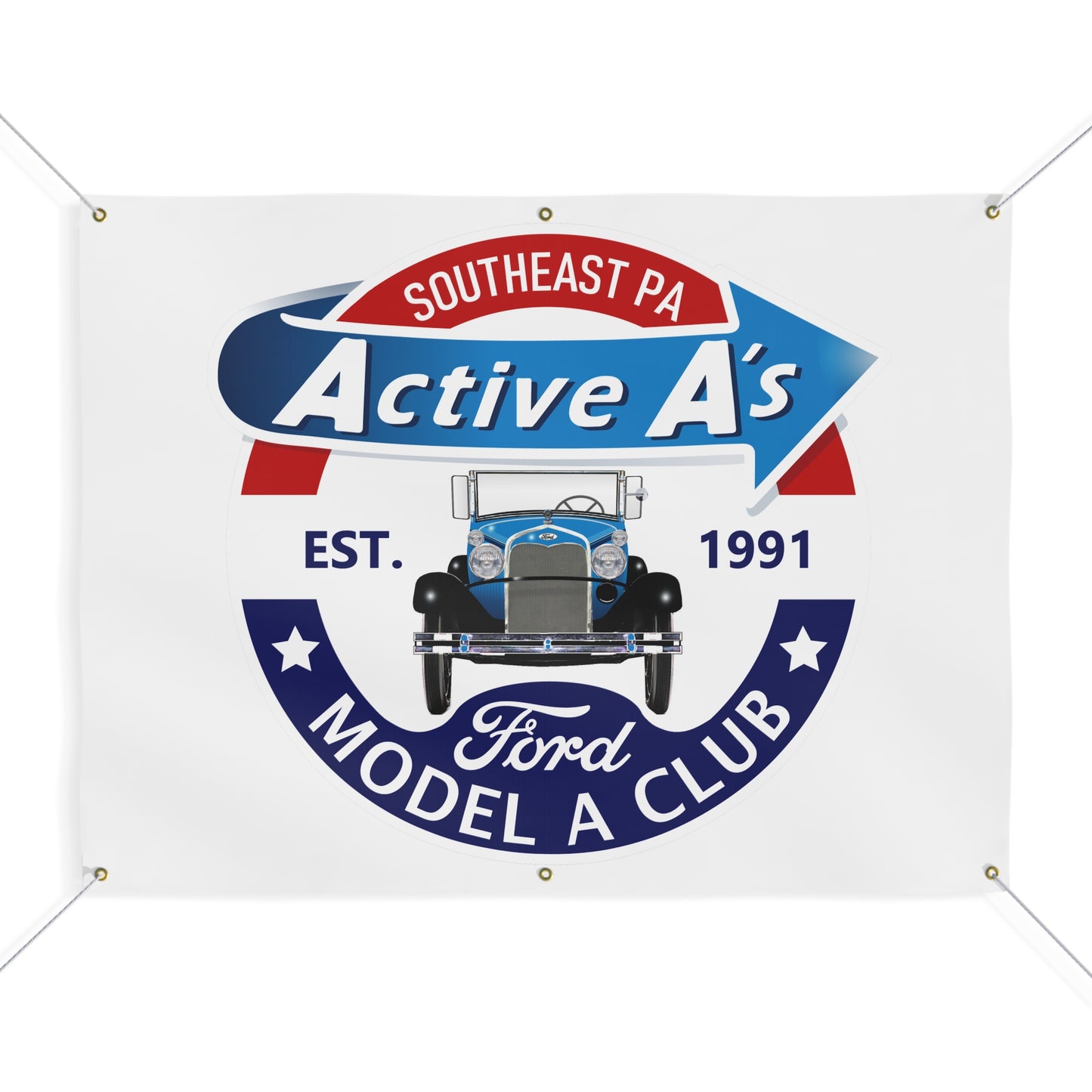 Active A's Ford Model A Club Banner — Southeast PA Active A's Ford Car Club Matte Sign