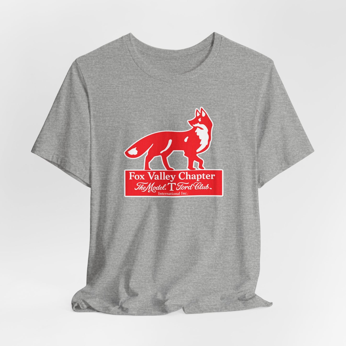 Fox Valley Chapter Model T Ford Club Tee — Red Fox Logo Short Sleeve T-Shirt