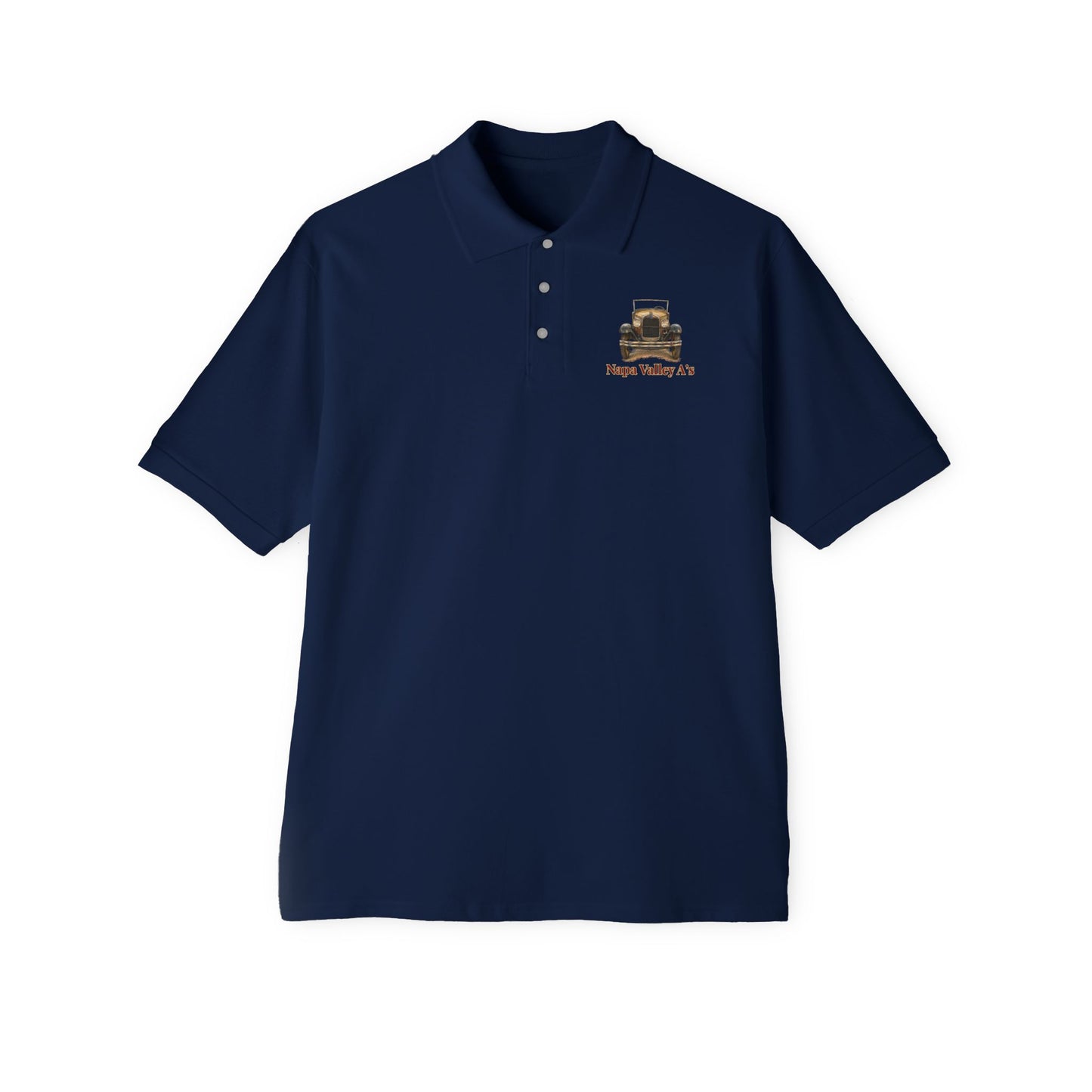 Napa Valley A's Classic Cotton Polo - Small Chest Logo and Large Back Logo