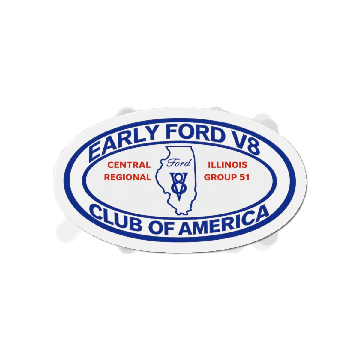 Central Illinois Early Ford V8 Oval Die-Cut Magnet