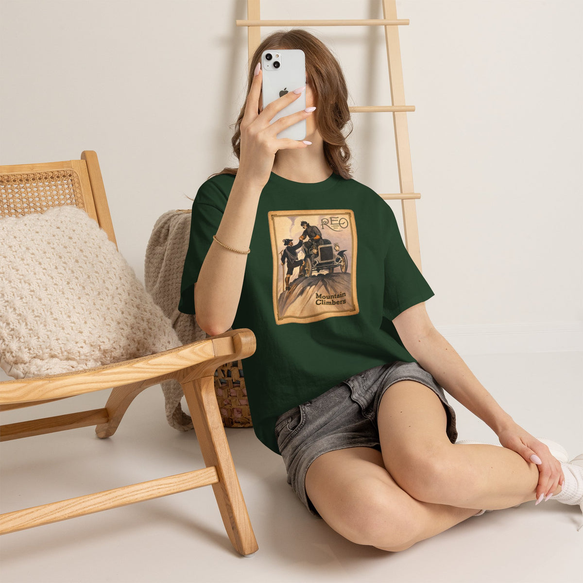 REO Lansing Michigan Mountain Climbers T-Shirt - Unisex Heavy Cotton Tee