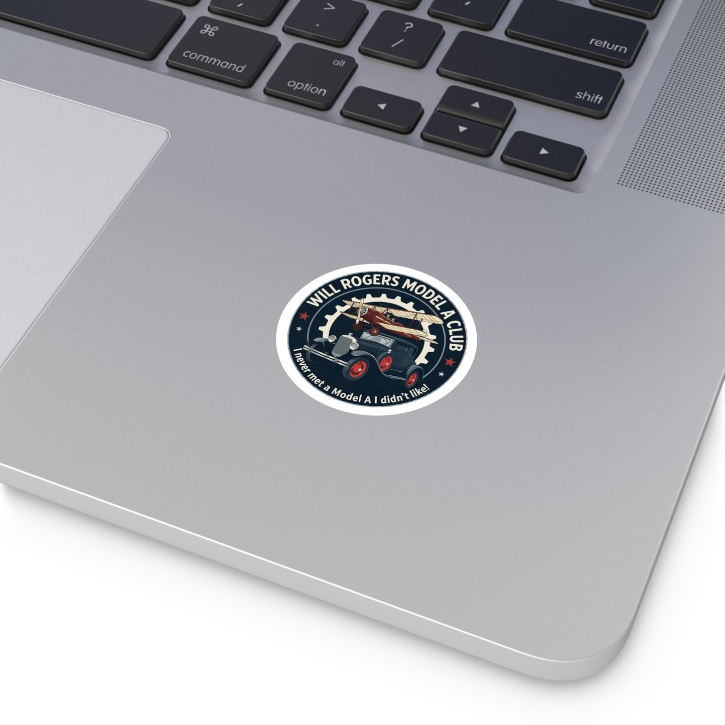 Will Rogers Model A Club Round Vinyl Sticker — Great for your Model A windshield!