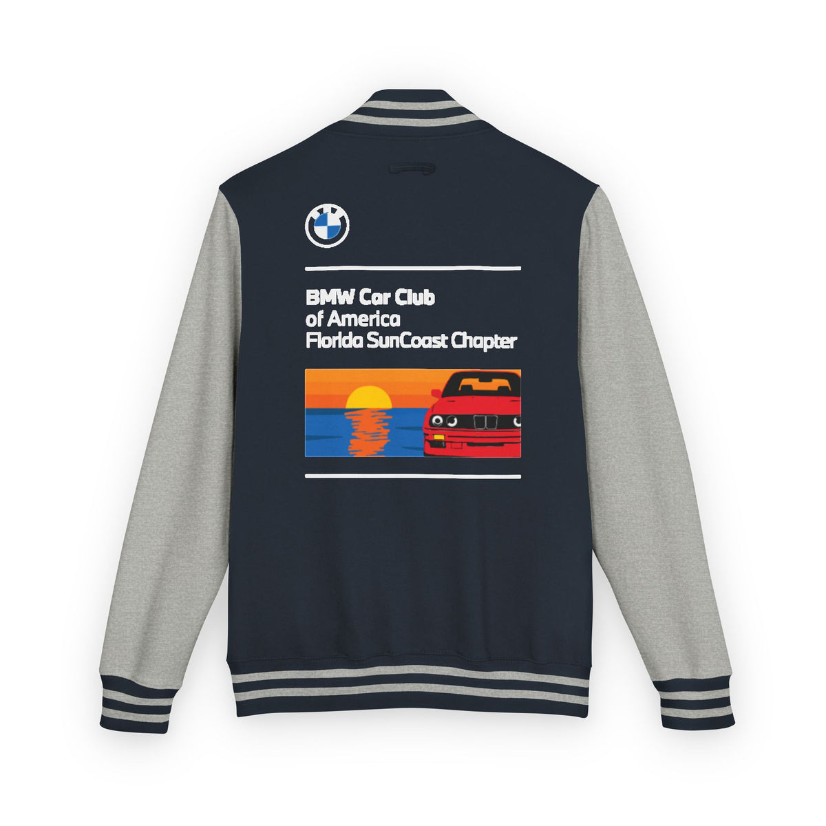 BMW Car Club of America Florida SunCoast Chapter Letterman Jacket - Front and Back Logos