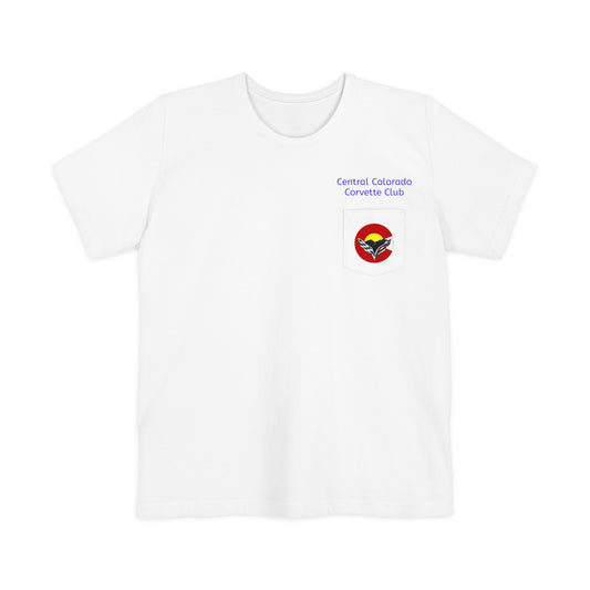 Central Colorado Corvette Club Pocket T-Shirt — Screen Printed Front & Back Logos