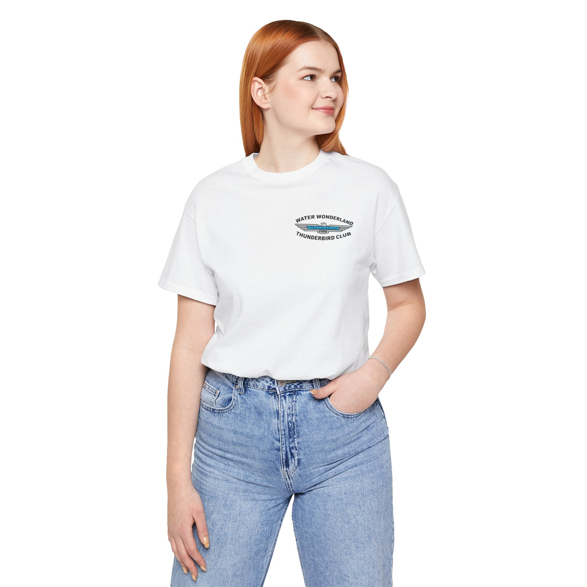 Water Wonderland Thunderbird Club T-Shirt Front and Back Logos – Unisex Soft Short Sleeve Tee