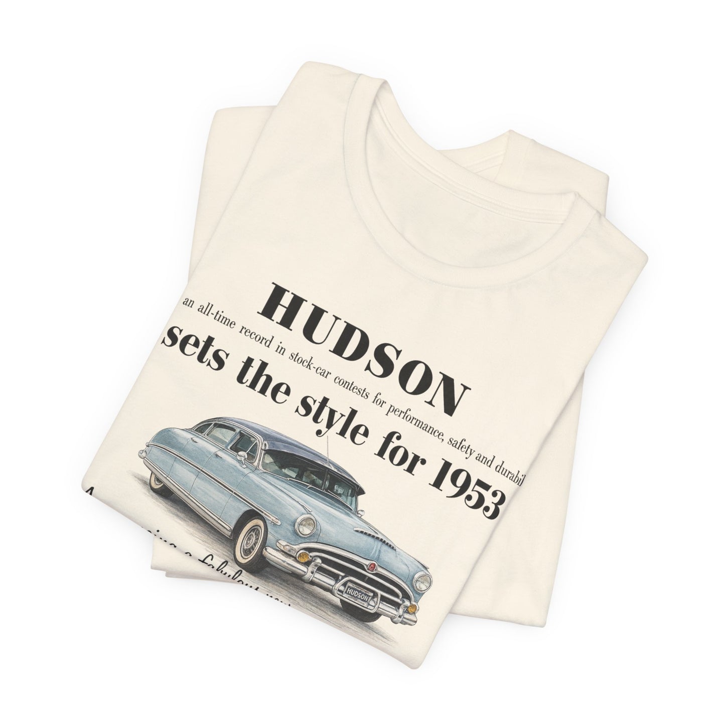 1953 Hudson Hornet Car Tee - Unisex Jersey Short Sleeve Tee