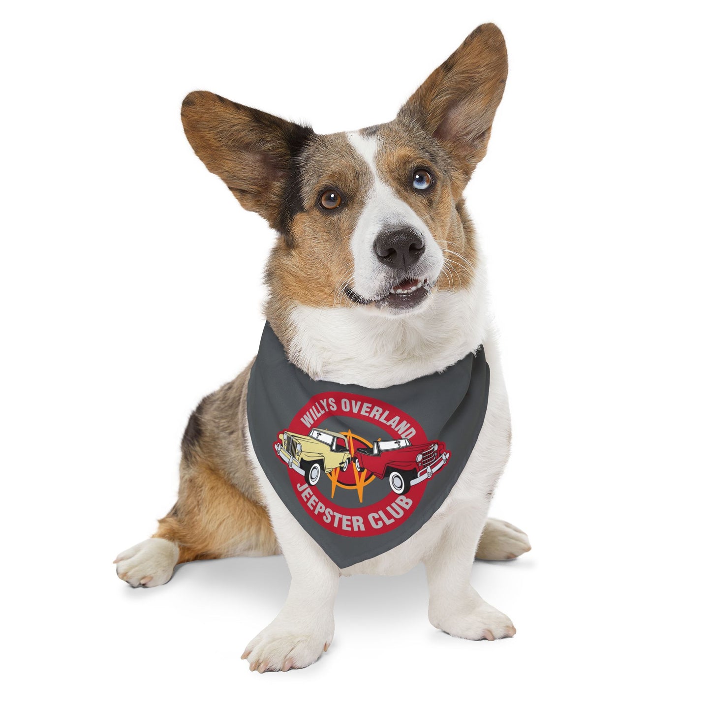 Willys Overland Jeepster Club Pet Bandana Collar — Vintage Jeep Dog Scarf