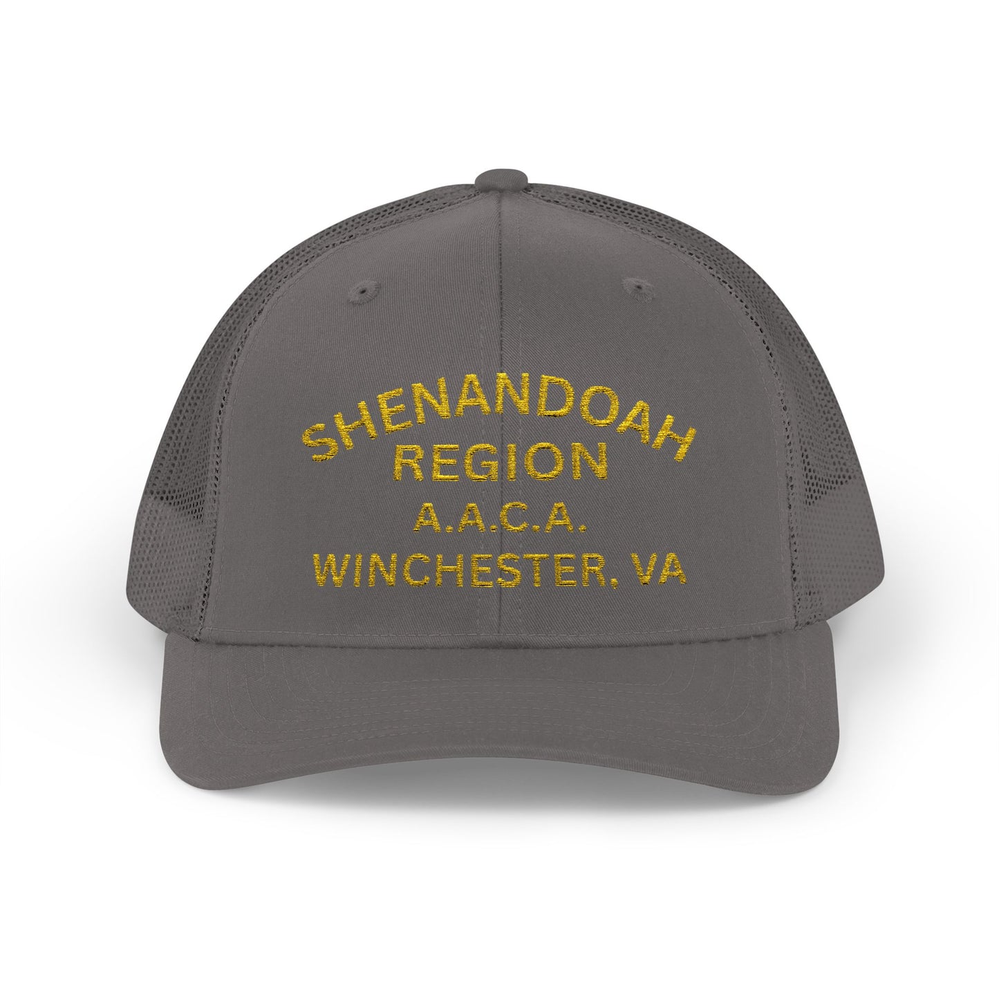 Shenandoah Region Embroidered Trucker Cap — "Shenandoah Region A.A.C.A. Winchester, VA" Mesh Snapback