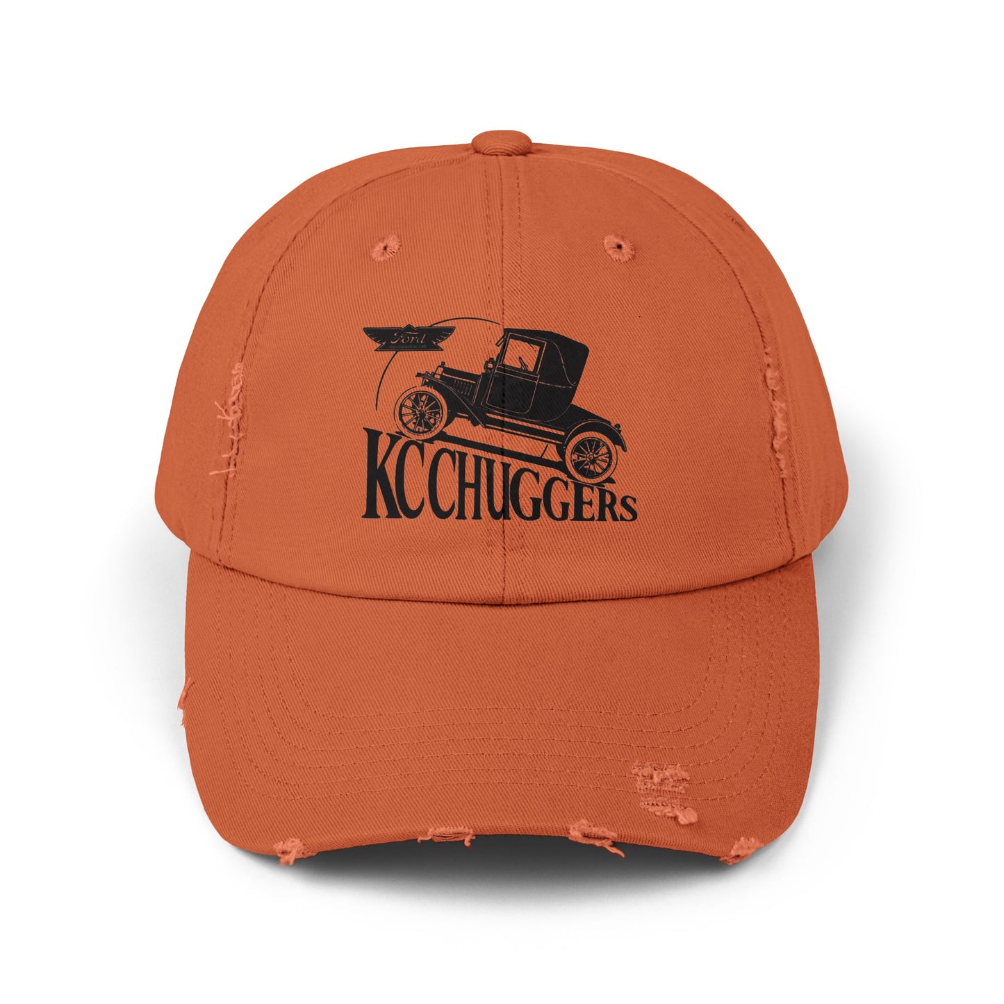 Distressed Baseball Cap — Vintage Car KC Chuggers Logo