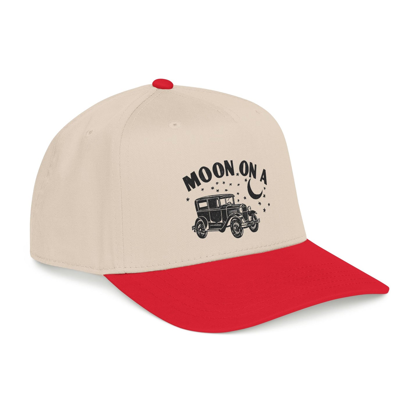 Moon On A - Printed Mid Profile Baseball Cap