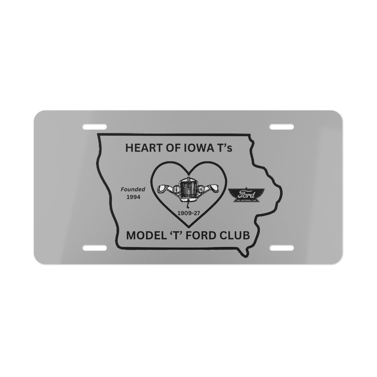 Heart of Iowa T's Vanity Plate - Unique Car Accessory