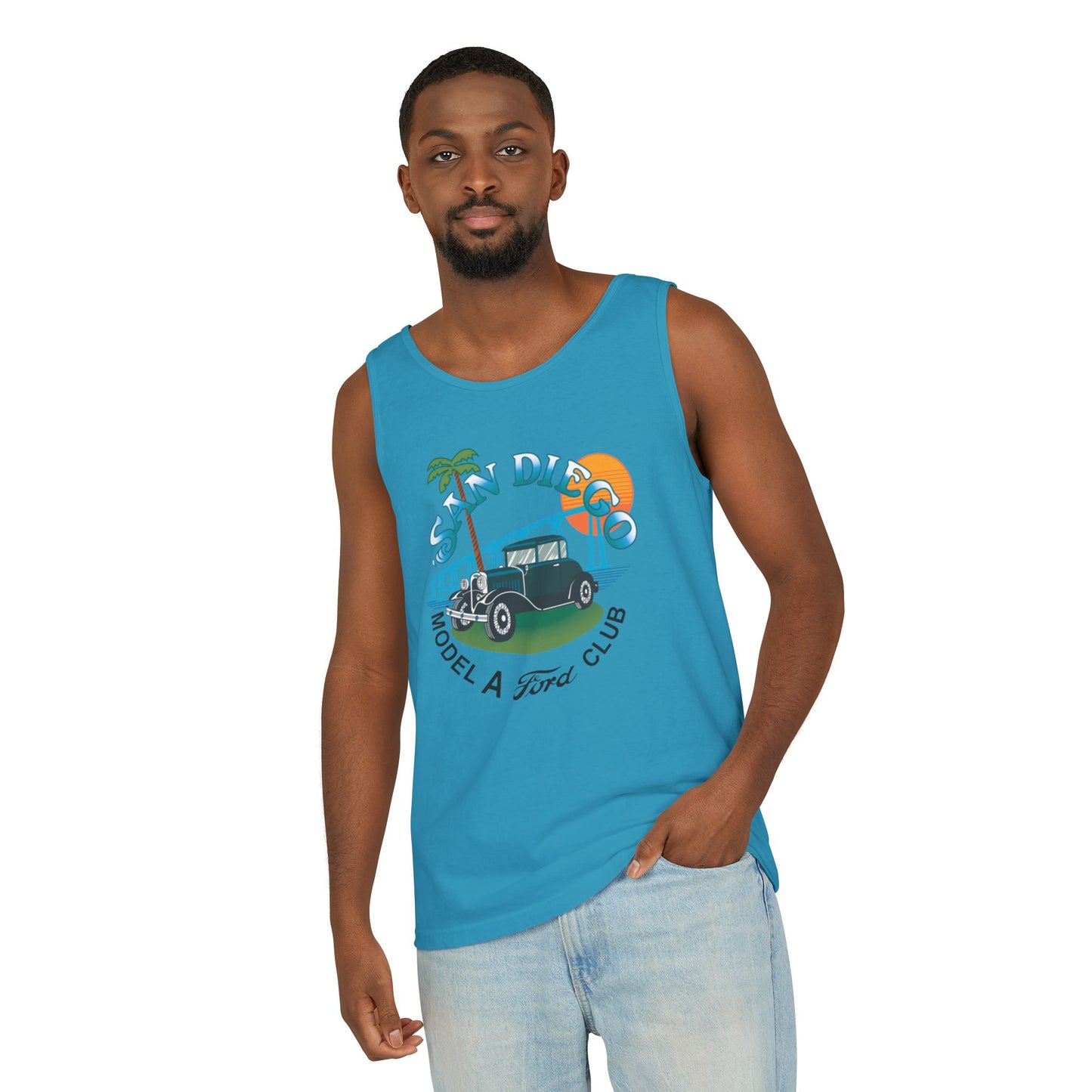 San Diego Model A Ford Club Tank Top — Unisex Garment-Dyed Tank Top