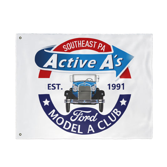 Active A's Ford Model A Club Double-Sided Flag — Southeast PA Active A's Ford Model A Club Banner (Est. 1991)