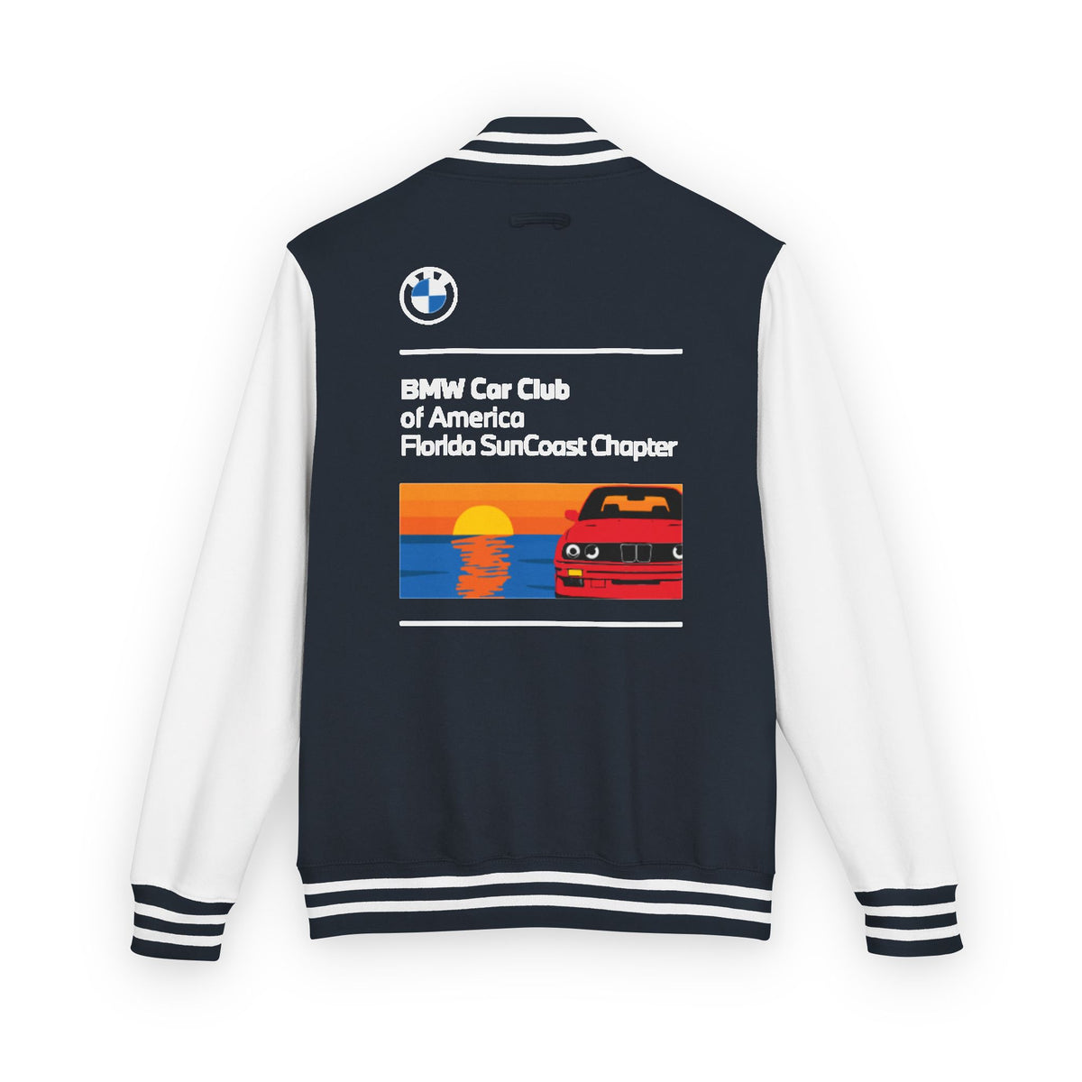 BMW Car Club of America Florida SunCoast Chapter Letterman Jacket - Front and Back Logos