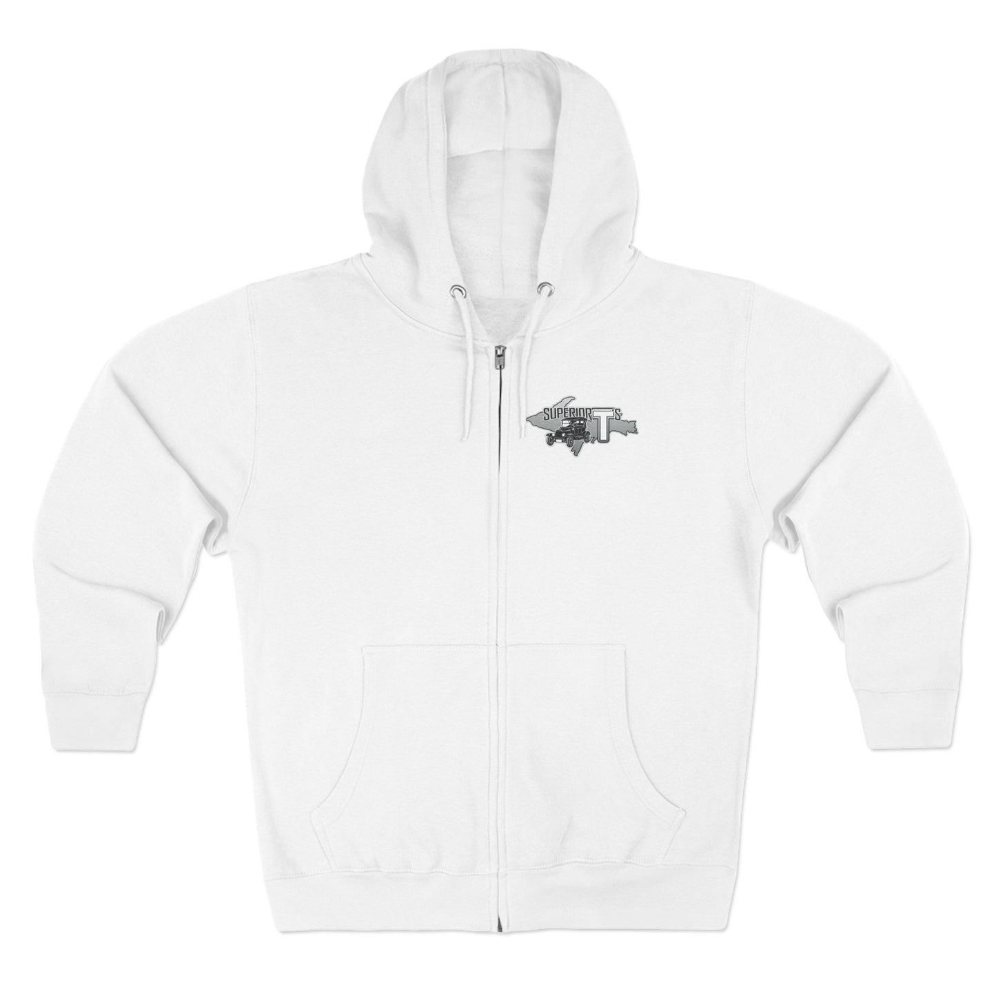 Superior T's Zip Hoodie — Front and back logos
