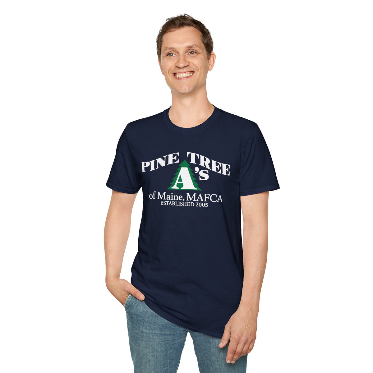 Pine Tree A's of Maine, MAFCA T-Shirt — Unisex Softstyle T-Shirt