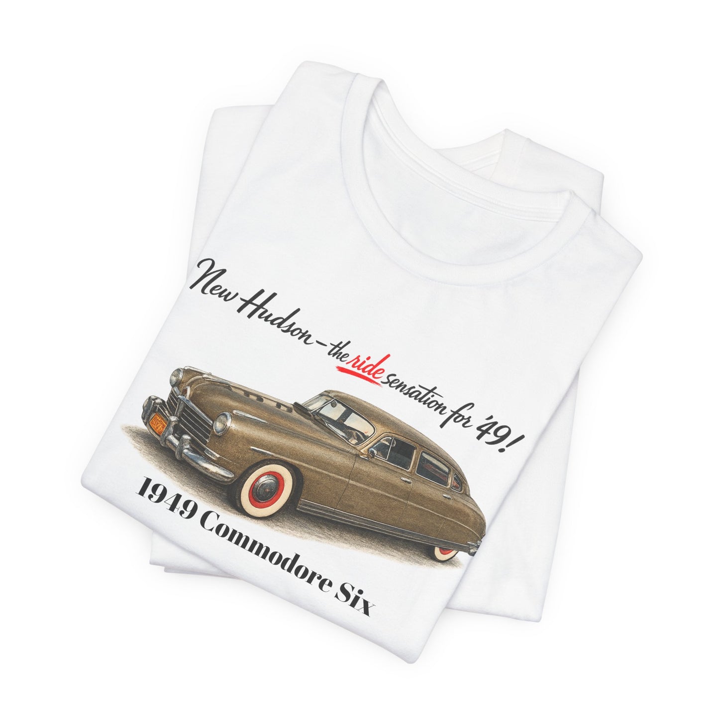 1949 Hudson Commodore Six Vintage Car T-Shirt — Unisex Jersey Short Sleeve Tee (DT)
