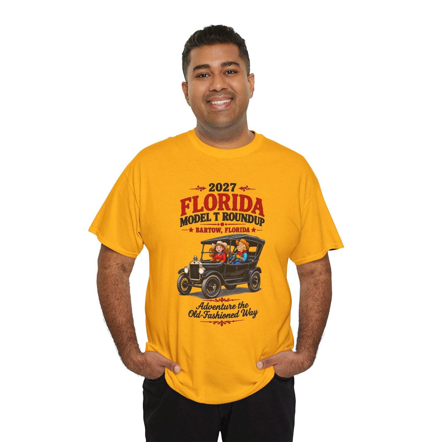 Florida Model T Roundup 2027 T-Shirt — Unisex Heavy Cotton Tee
