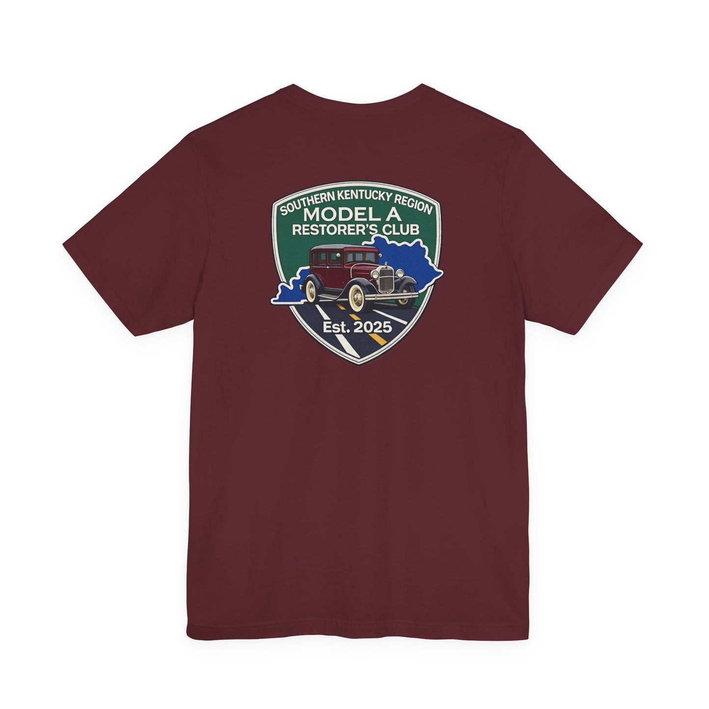 Southern Kentucky Region Model A Restorer's Club T‑Shirt — Front and Back Logos Unisex Jersey Short Sleeve Tee