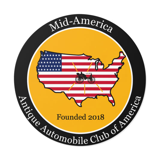 Mid-America Region AACA Round Vinyl Sticker — Great for Windshields