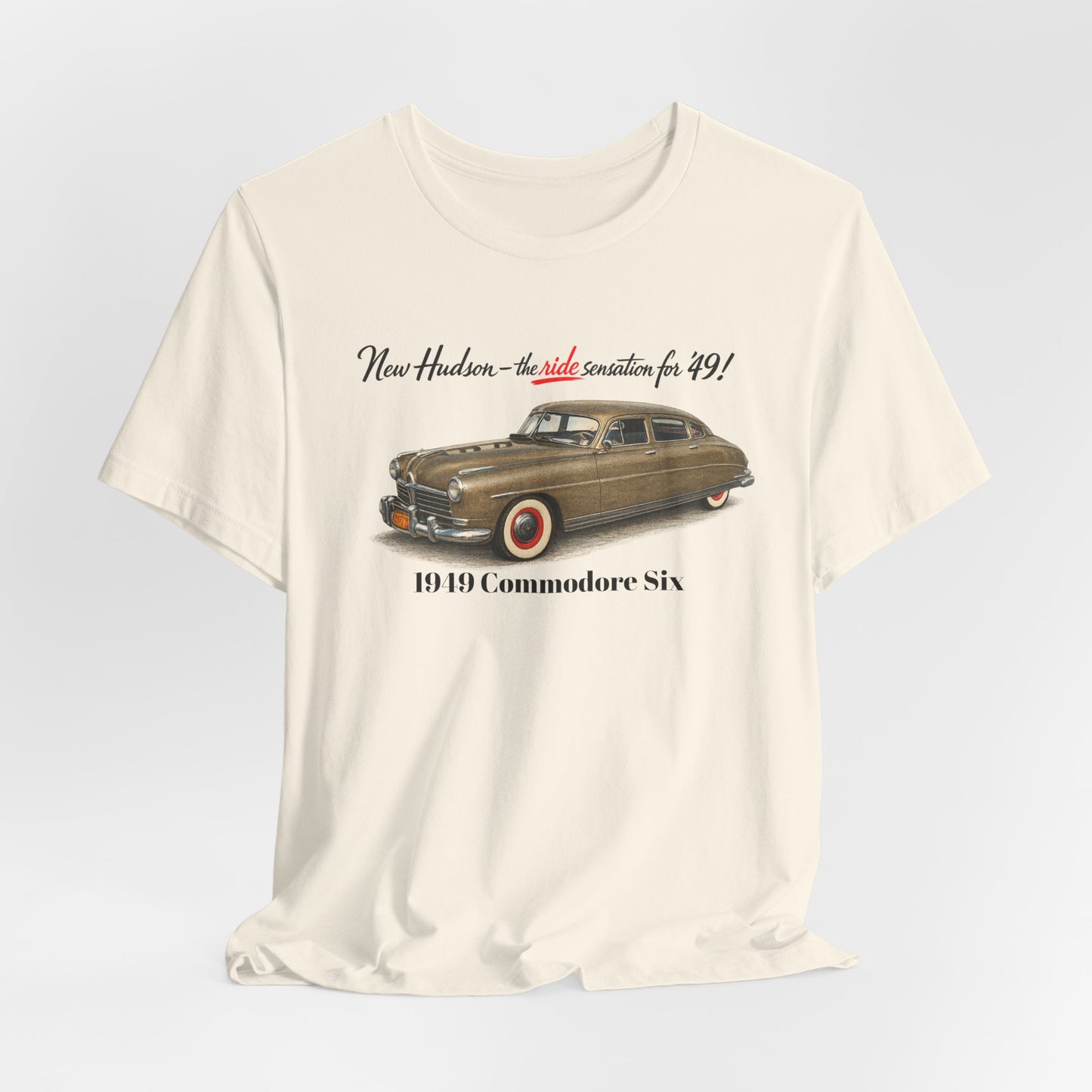 1949 Hudson Commodore Six Vintage Car T-Shirt — Unisex Jersey Short Sleeve Tee (DT)