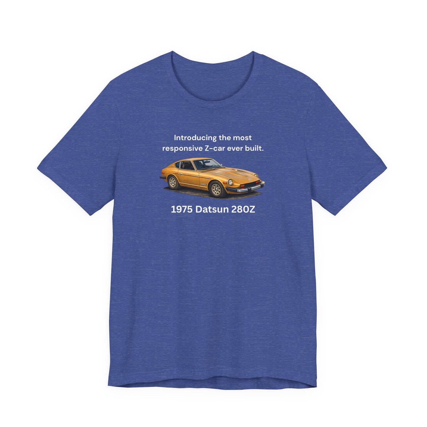 1975 Datsun 280Z Tee — "Most Responsive Z-Car Ever Built" Classic Car T‑Shirt White Lettering