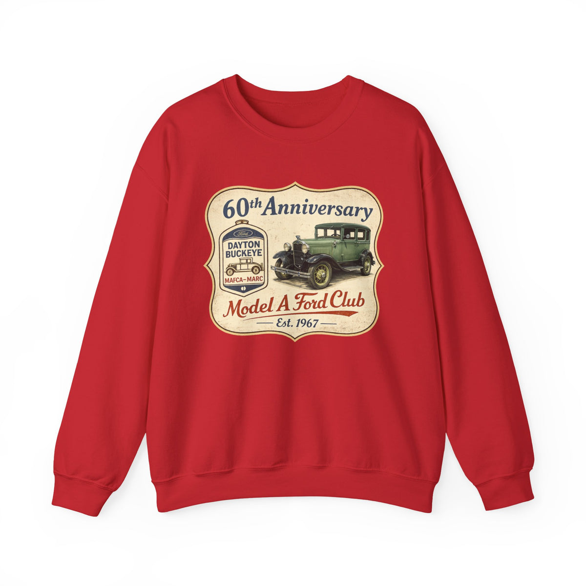 Dayton Buckeye Model A Ford Club 60th Anniversary Unisex Heavy Blend™ Crewneck Sweatshirt Gildan (SSG)