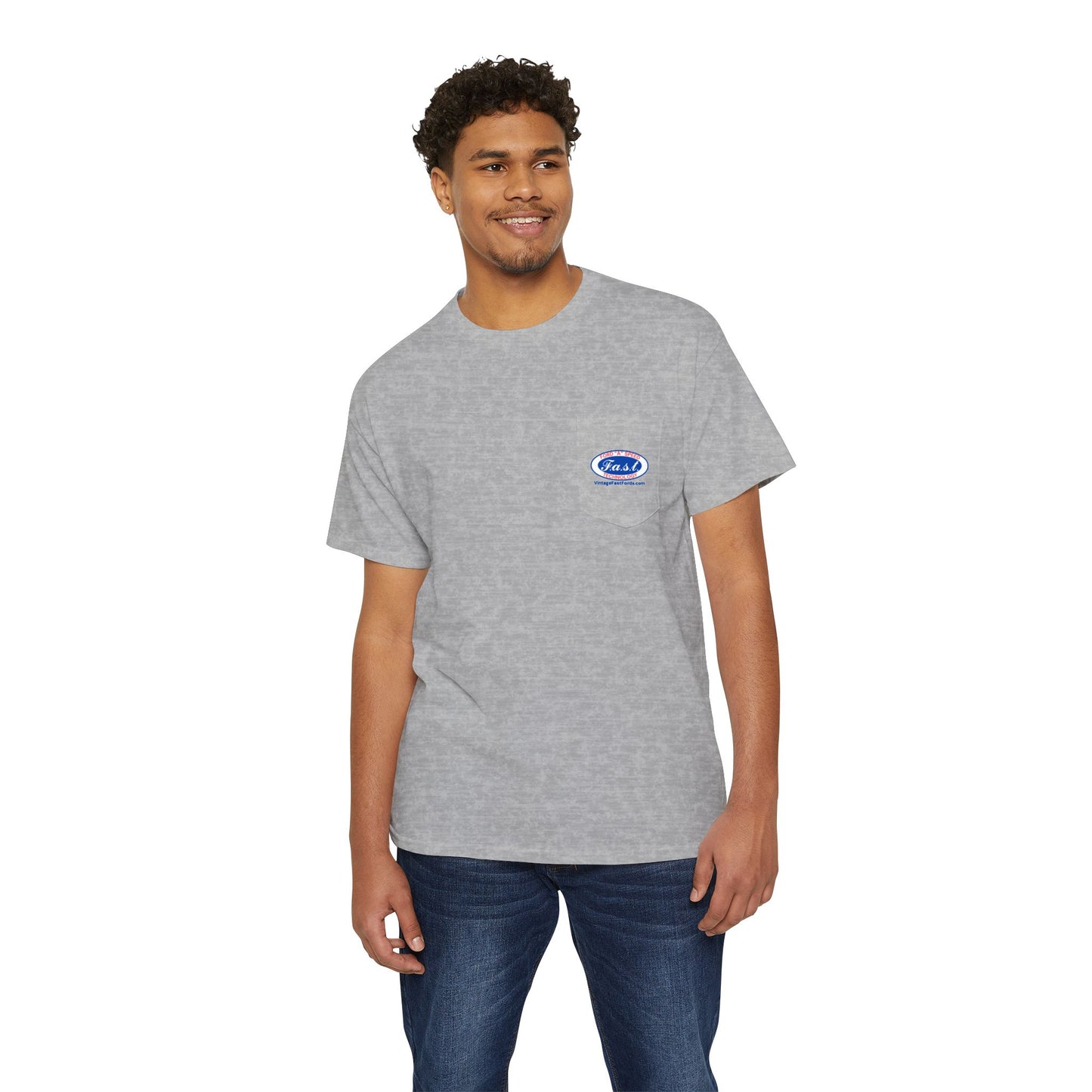 F.A.S.T. Pocket Tee (front and back logo) - Unisex Heavy Cotton T-Shirt