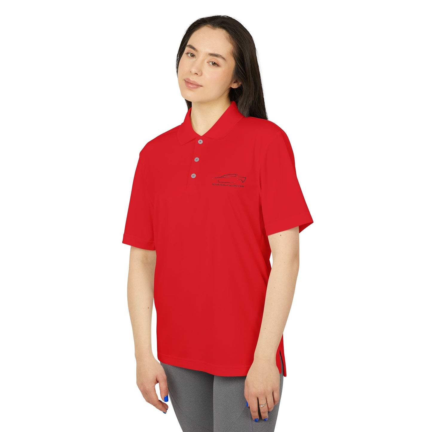North Idaho Corvette Club Black Embroidered Polo — adidas Unisex Performance Polo