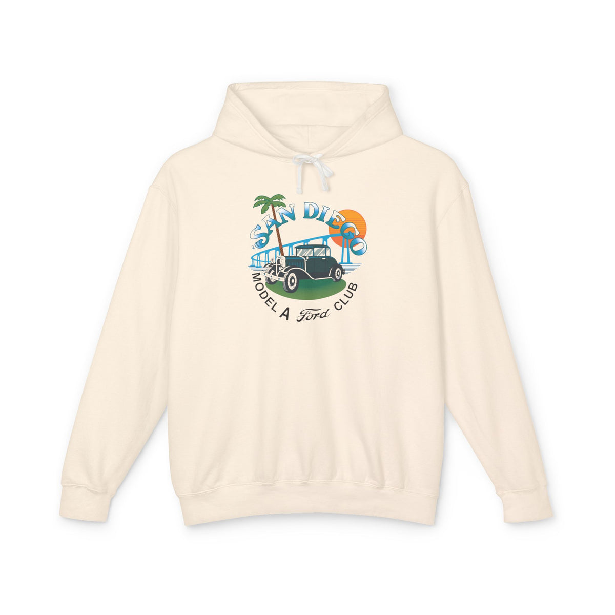 San Diego Model A Ford Club Hoodie — Unisex Lightweight Hooded Sweatshirt