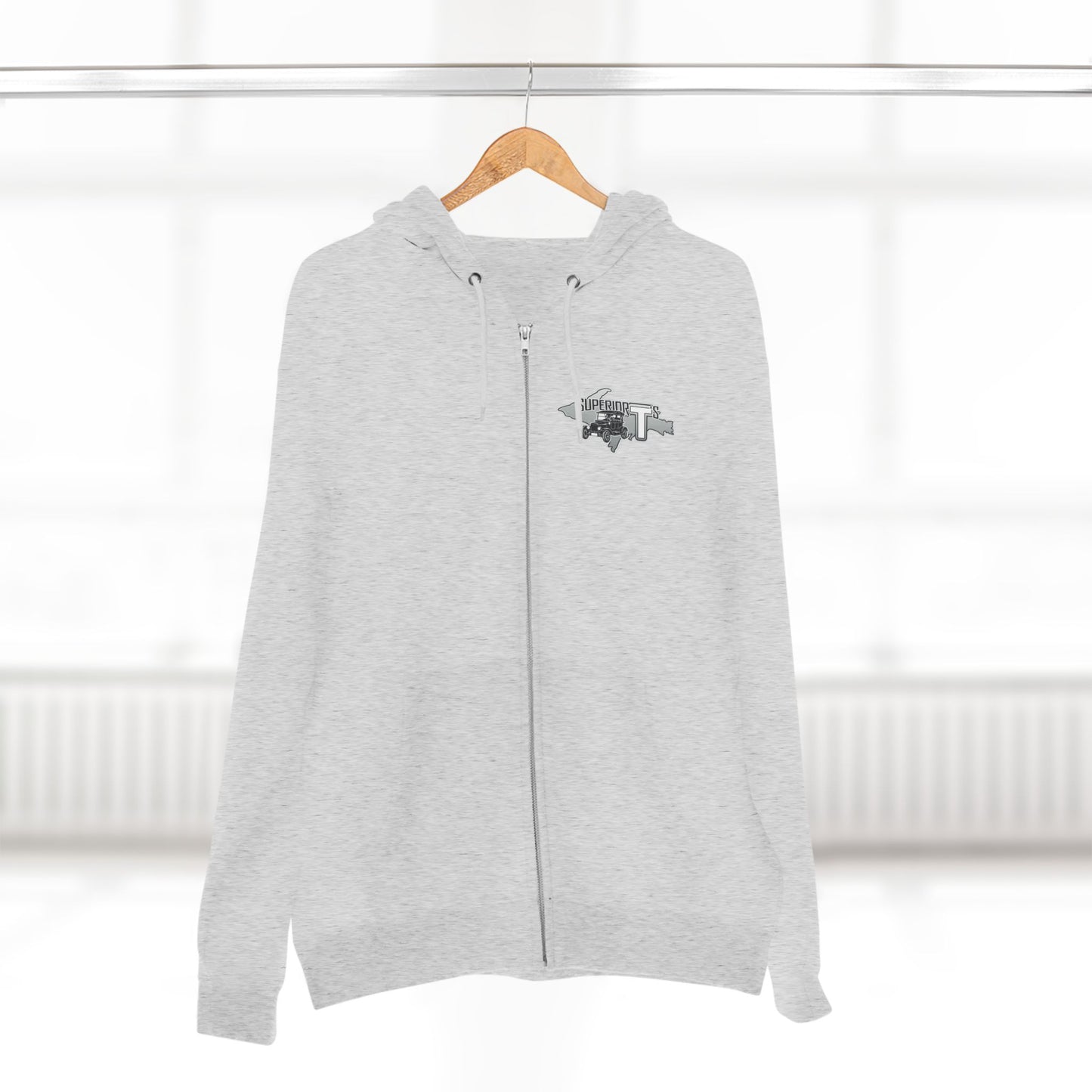 Superior T's Zip Hoodie — Front and back logos